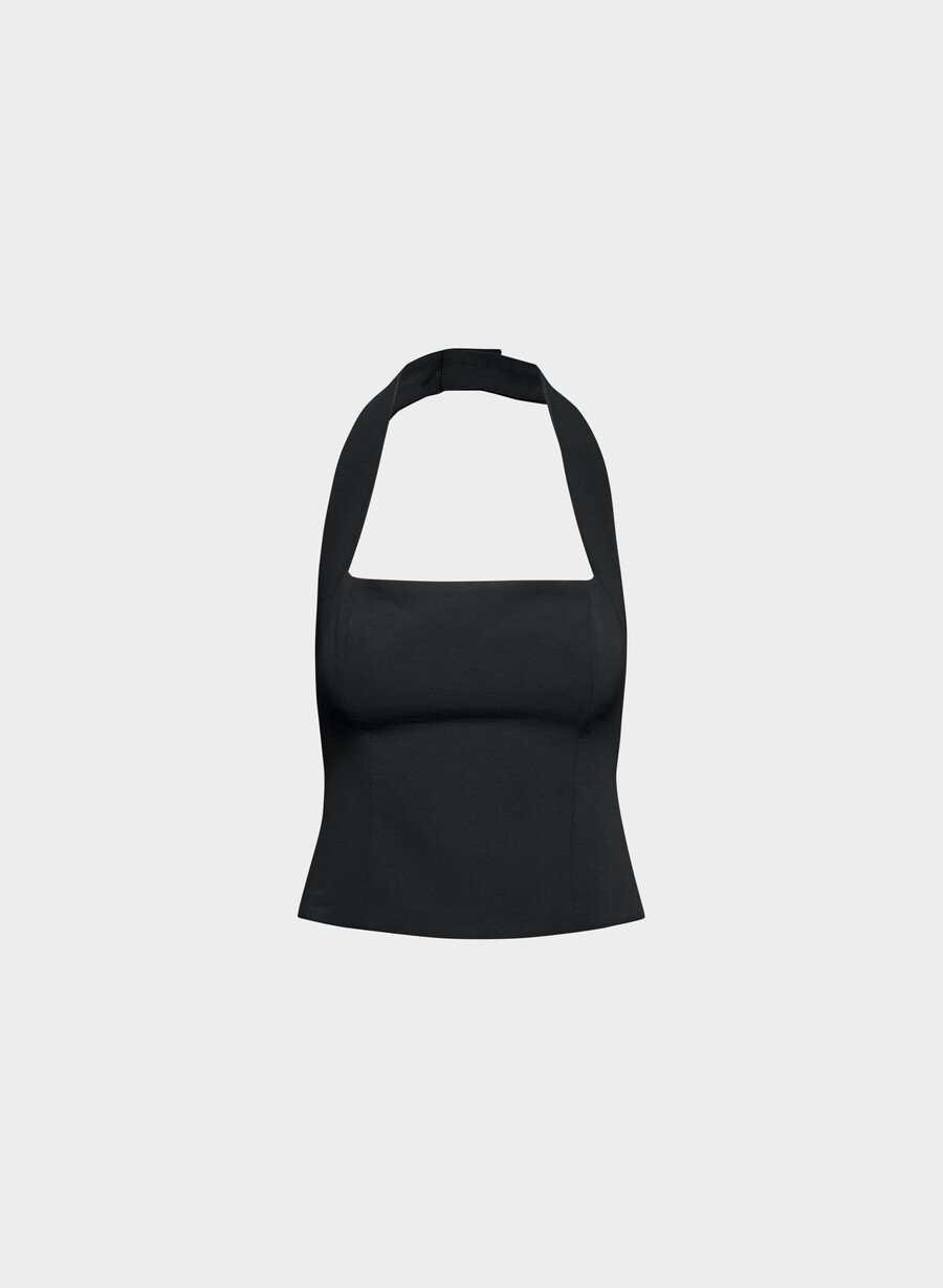 whisper halter topp - crepette svart