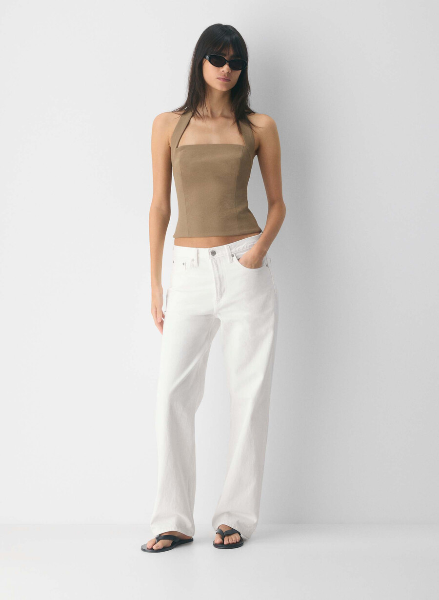 whisper halter-topp - crepette folio brun