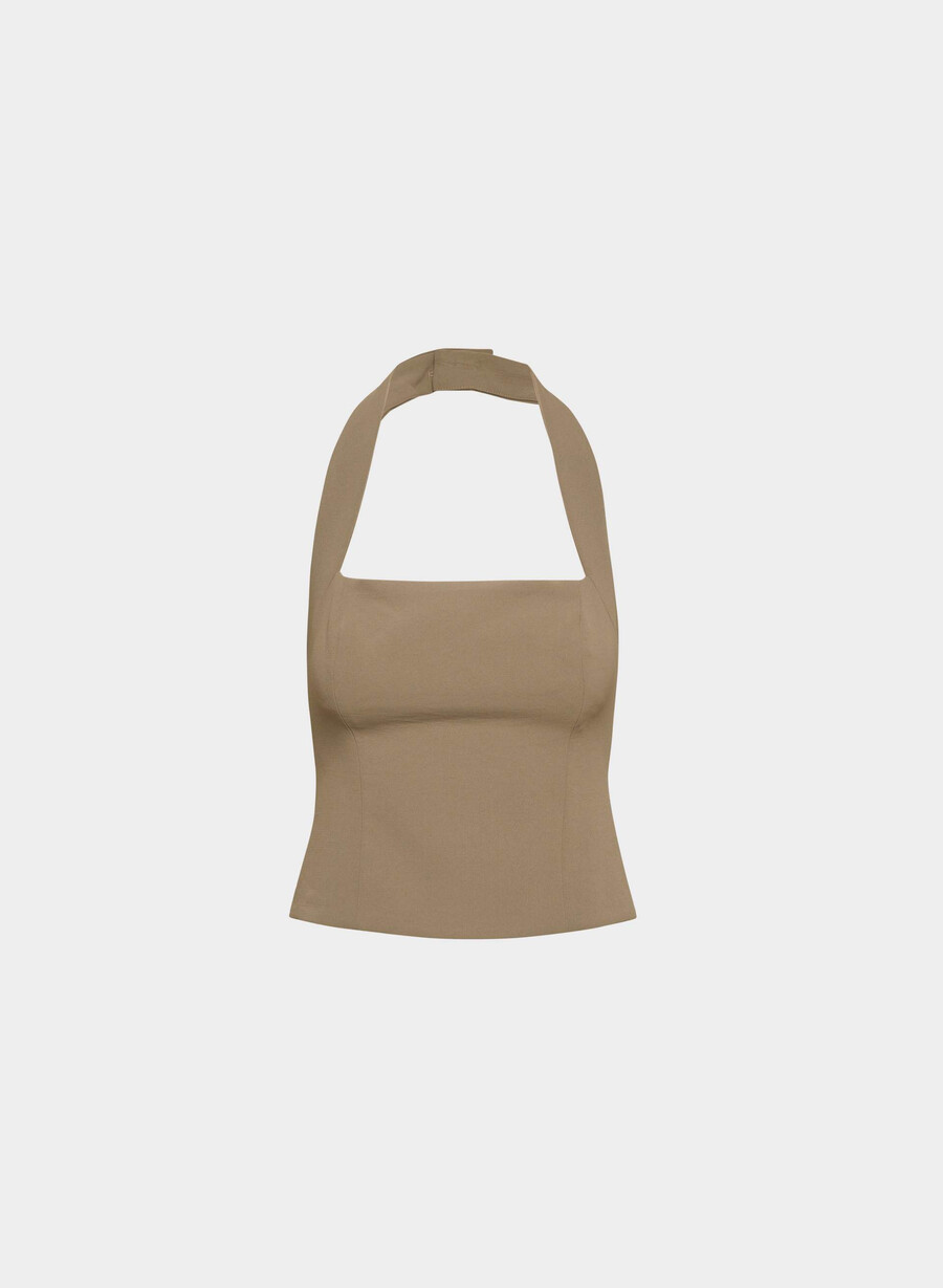 whisper halter-topp - crepette folio brun