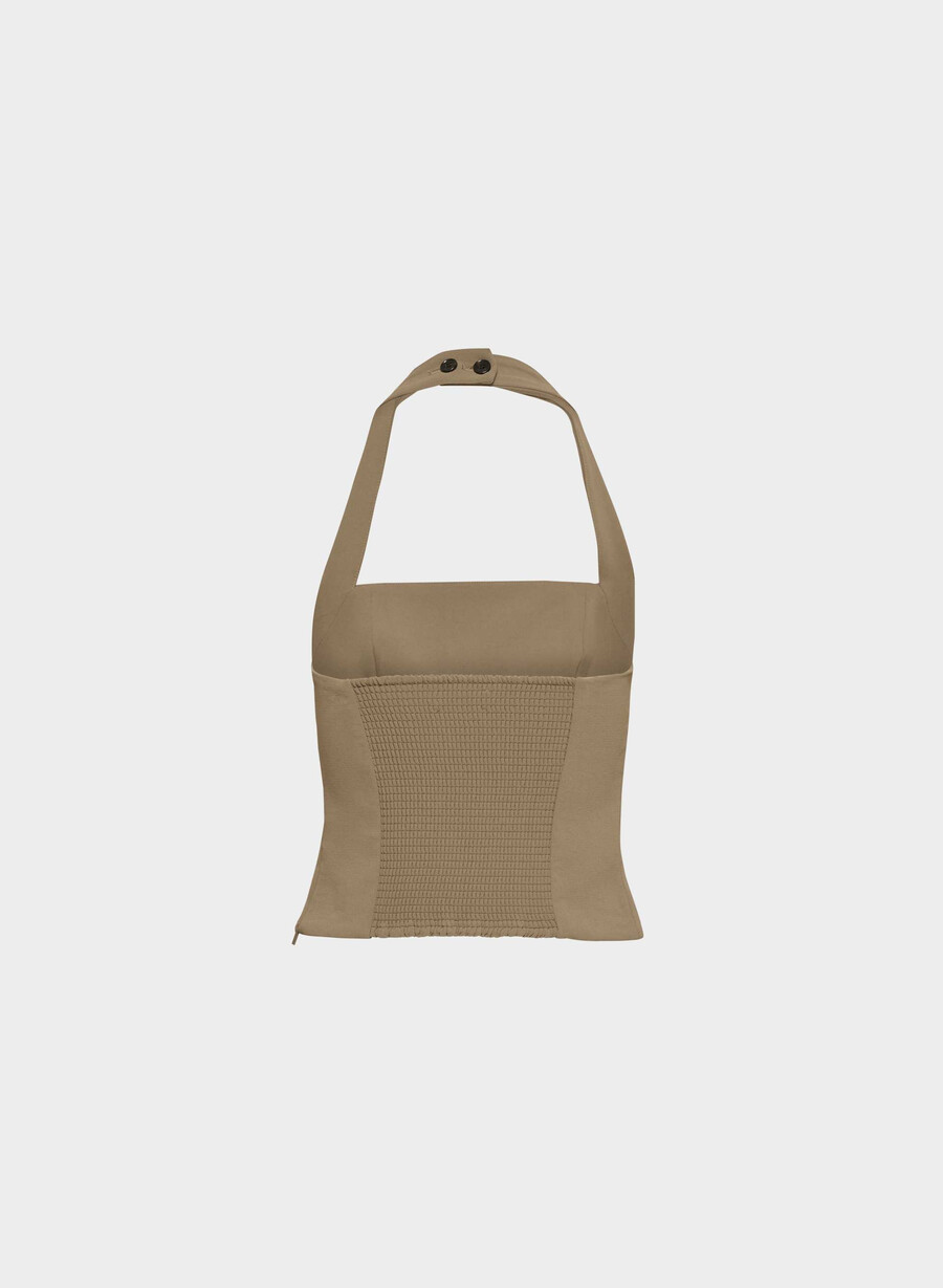 whisper halter-topp - crepette folio brun