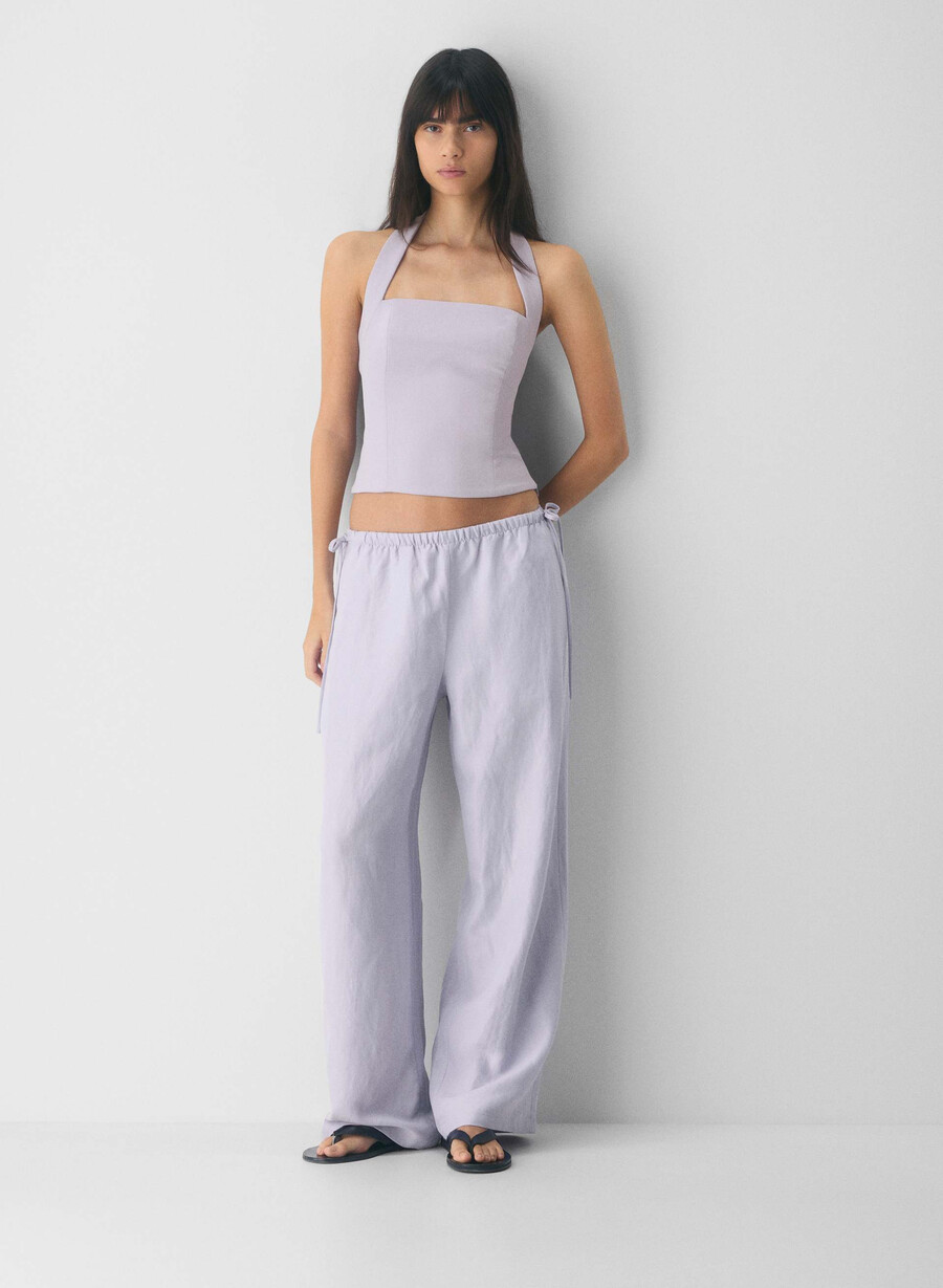 whisper halter-topp - crepette villblomster syren