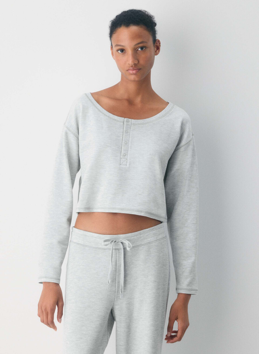 ny wafflex lush langermet heather chrome