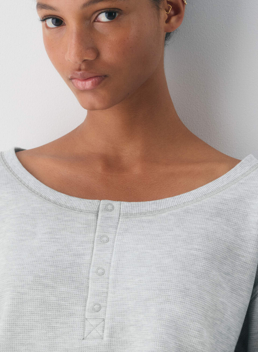 ny wafflex lush langermet heather chrome