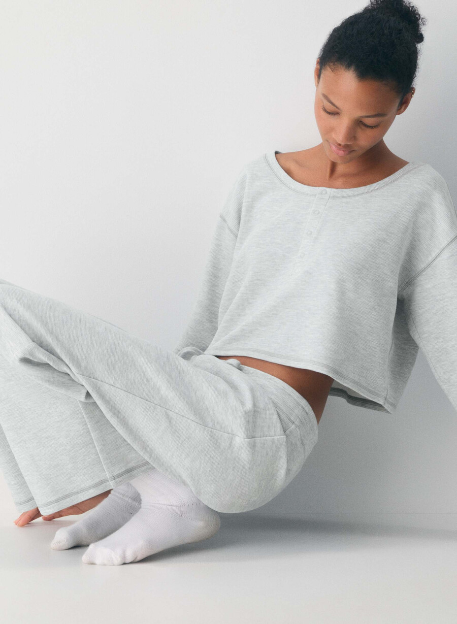 ny wafflex lush langermet heather chrome