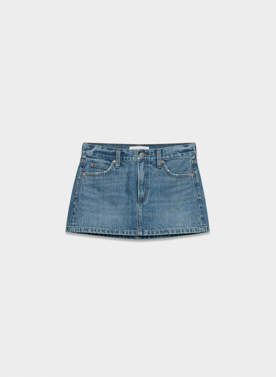 denim forum 90-tallets vintage mikro-denimskjørt 5 år kiss n tell svart