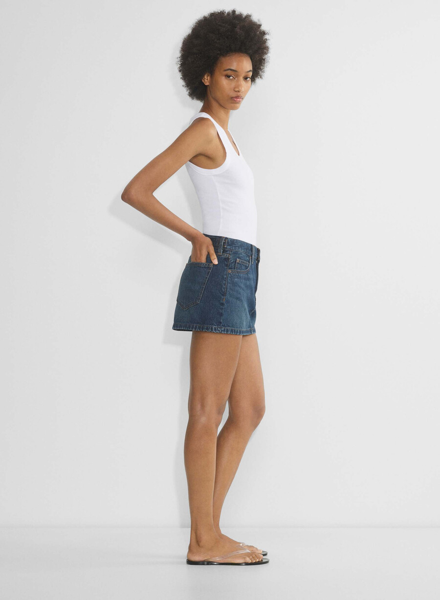 denim forum 90-tallets vintage mikro-denimskjørt be about dark bleu
