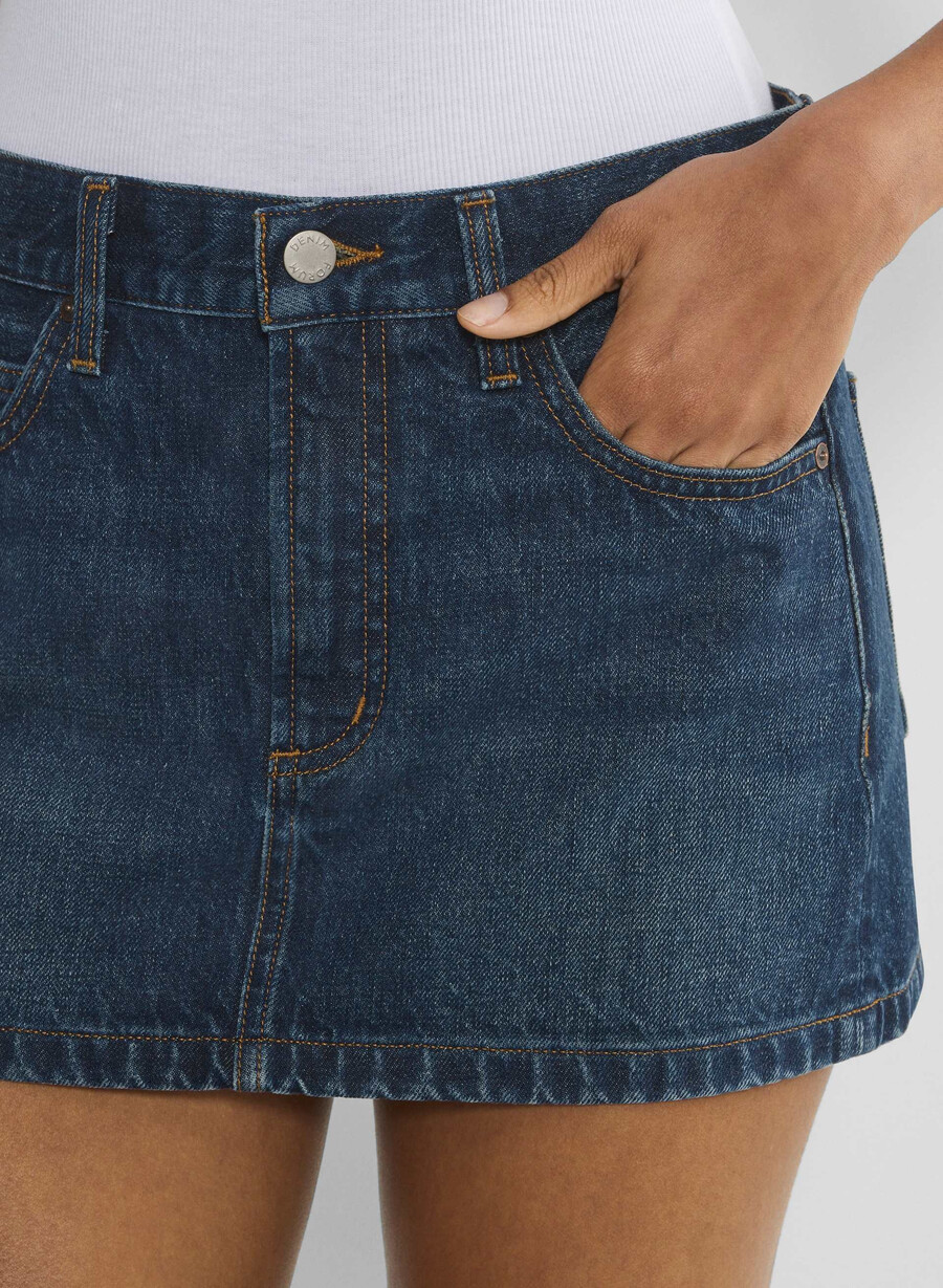 denim forum 90-tallets vintage mikro-denimskjørt be about dark bleu