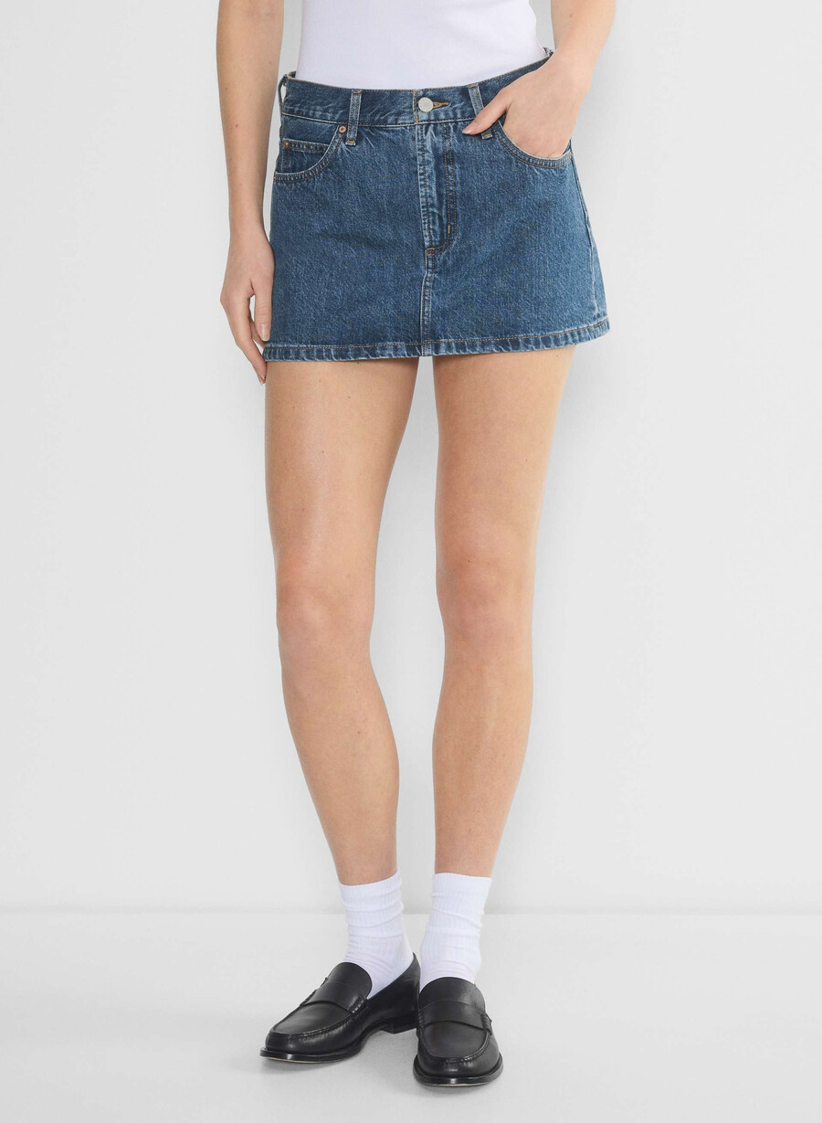 denim forum 90-tallets vintage mikro-denimskjørt mØrk blÅ Øyenskygge