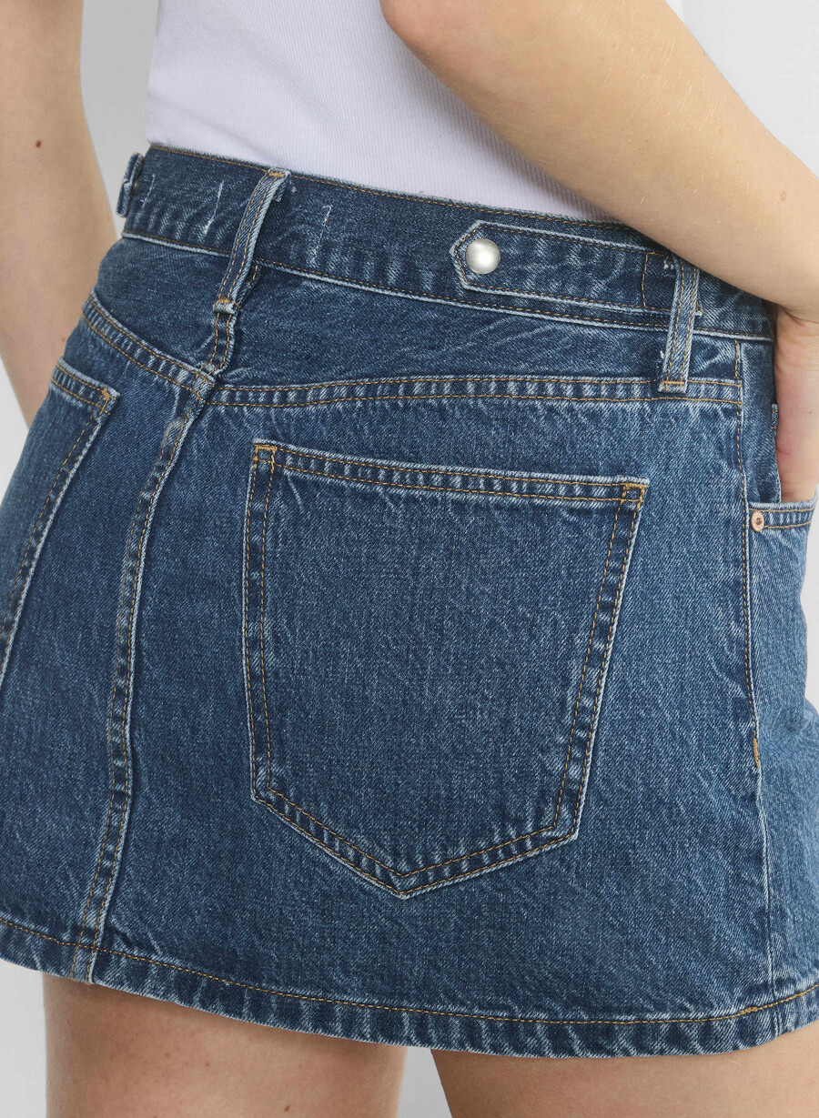 denim forum 90-tallets vintage mikro-denimskjørt mØrk blÅ Øyenskygge