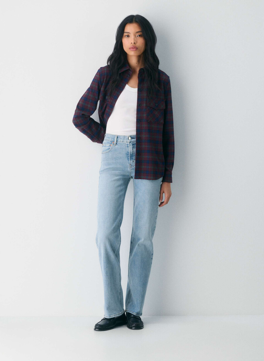 denim forum 90-tallets snatched high-rise straight jeans 7 År bleu taboo