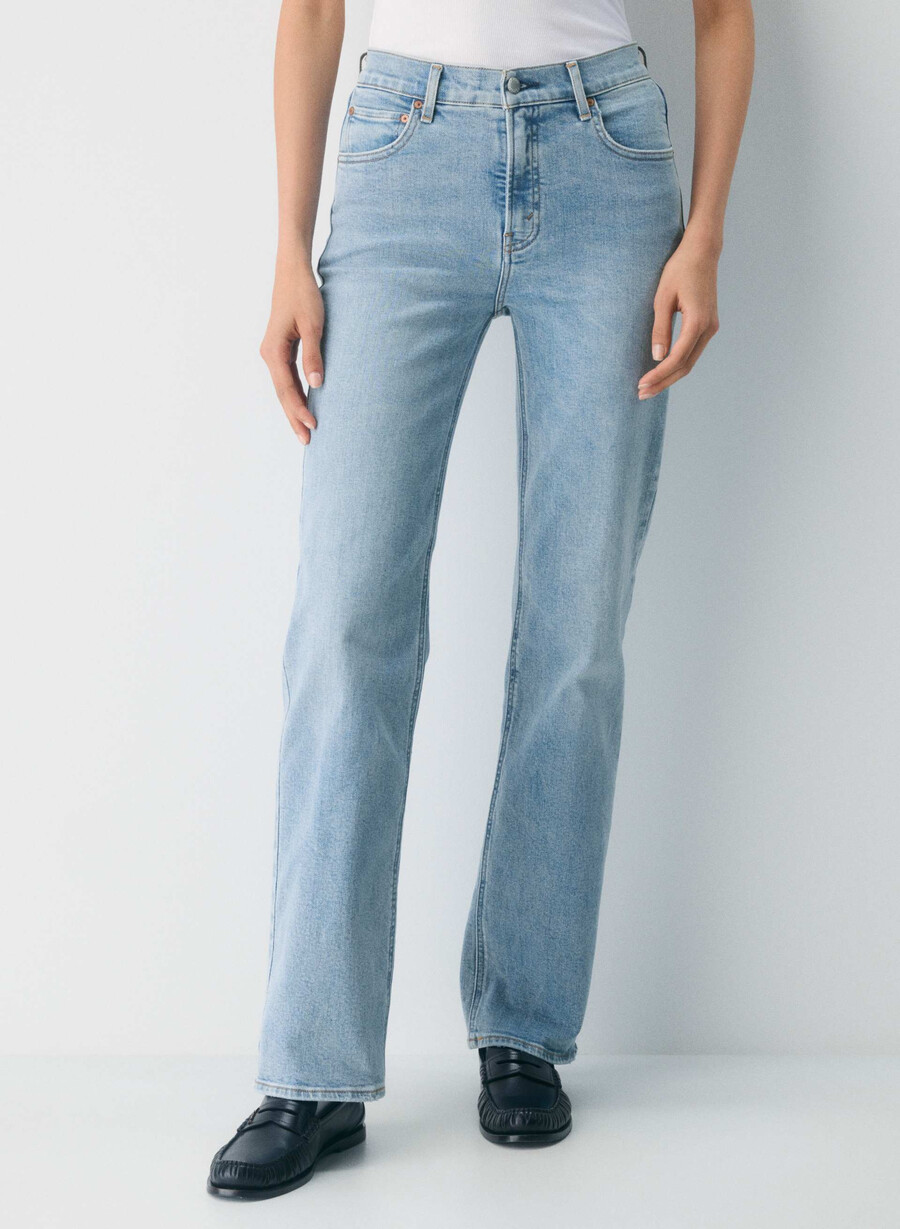 denim forum 90-tallets snatched high-rise straight jeans 7 År bleu taboo