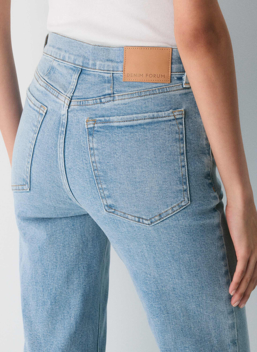 denim forum 90-tallets snatched high-rise straight jeans 7 År bleu taboo