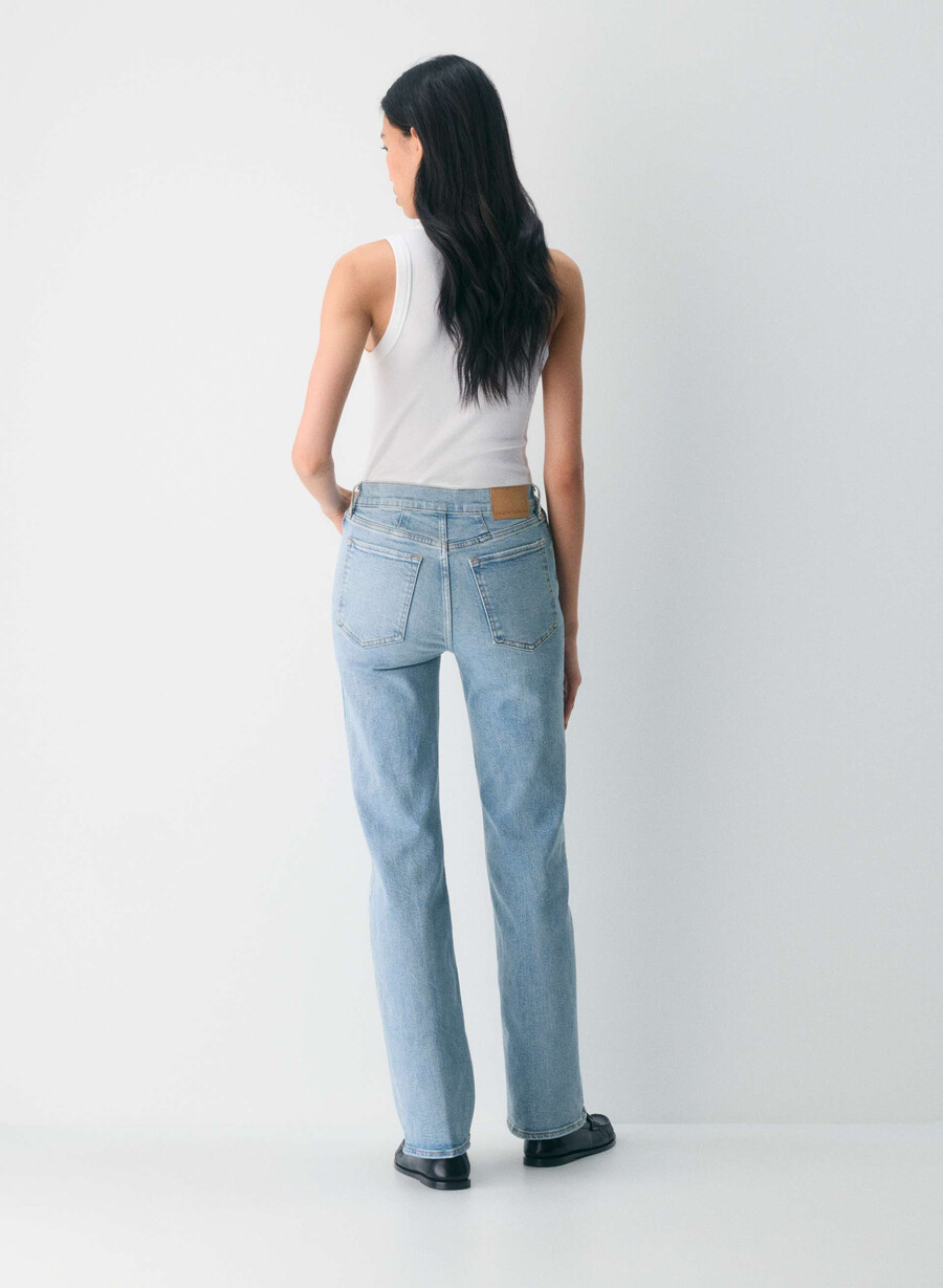 denim forum 90-tallets snatched high-rise straight jeans 7 År bleu taboo