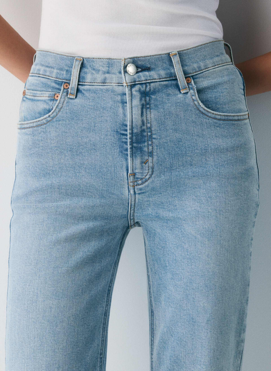 denim forum 90-tallets snatched high-rise straight jeans 7 År bleu taboo
