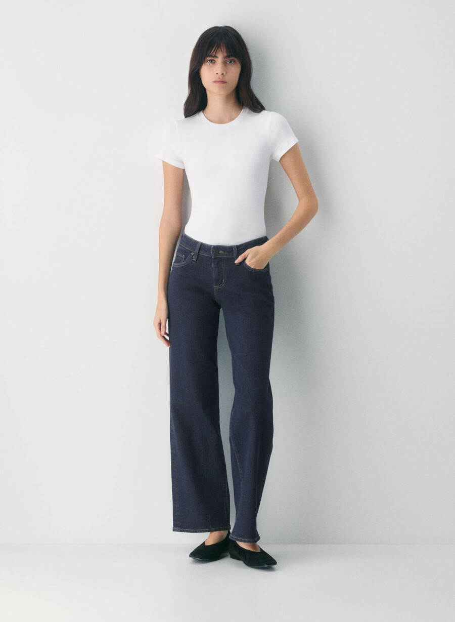 denim forum pam super low-rise wide jean no-stress mØrk blÅ