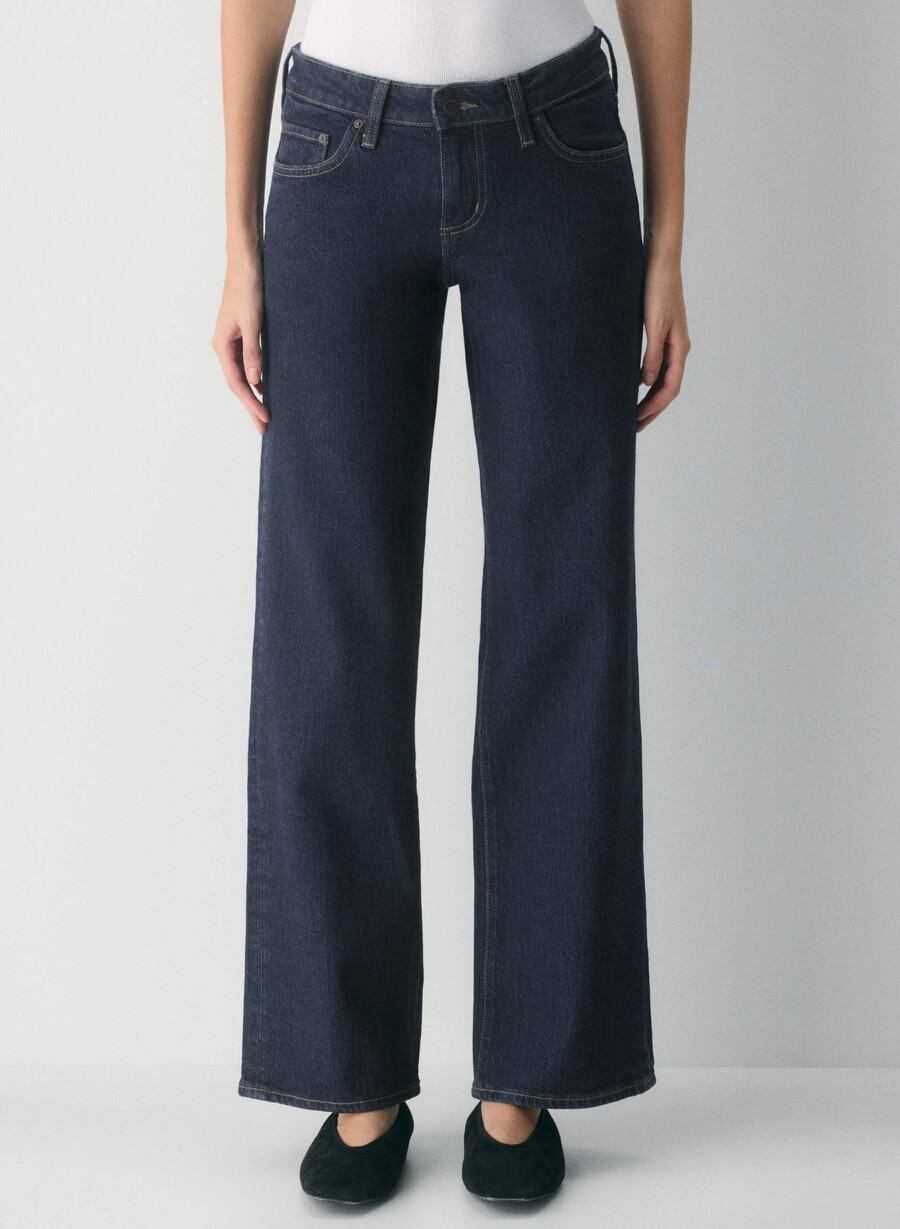 denim forum pam super low-rise wide jean no-stress mØrk blÅ