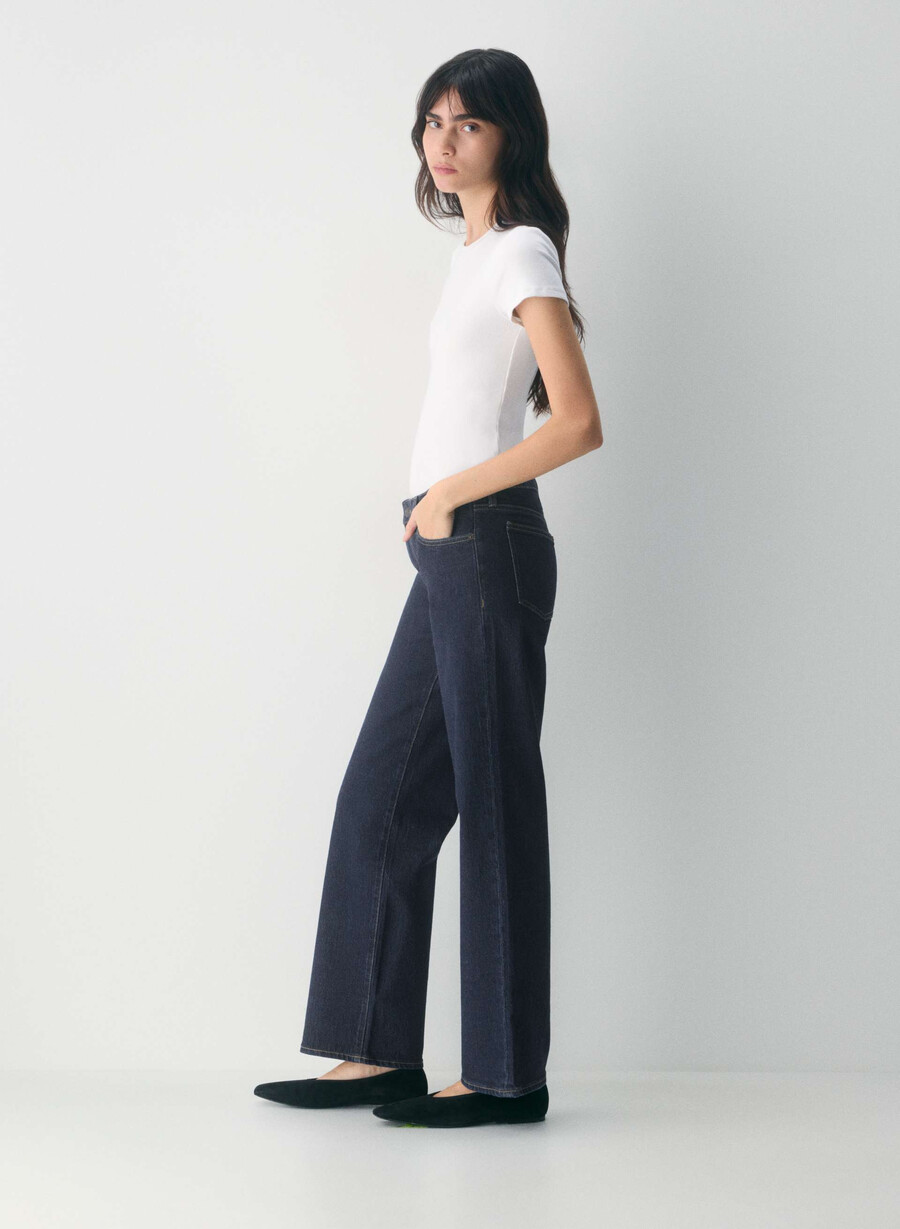 denim forum pam super low-rise wide jean no-stress mØrk blÅ
