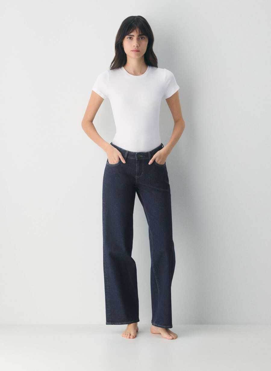 denim forum pam super low-rise wide jean no-stress mØrk blÅ