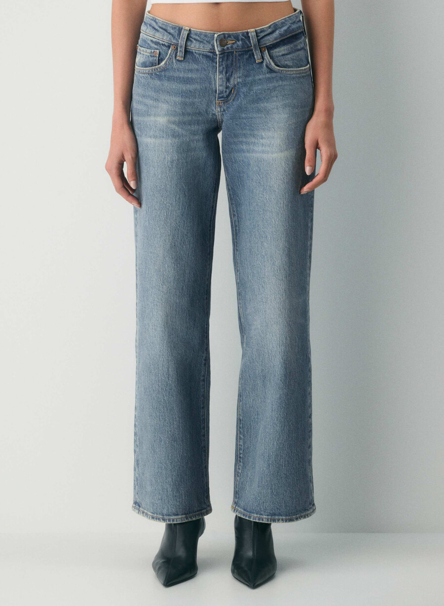 denim forum pam super low-rise wide jeans vintage medium blÅ