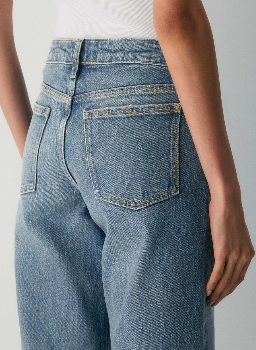 denim forum pam super low-rise wide jeans vintage medium blÅ