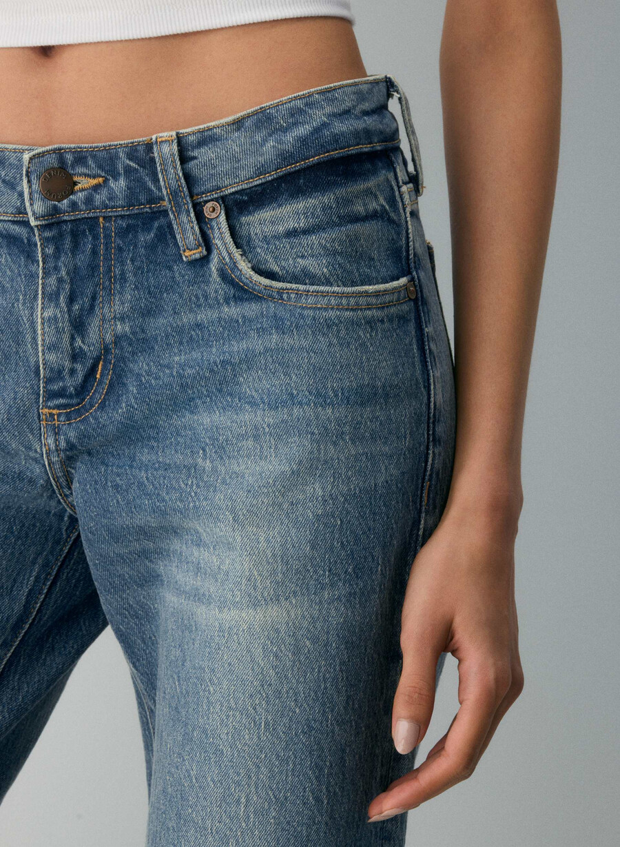 denim forum pam super low-rise wide jeans vintage medium blÅ