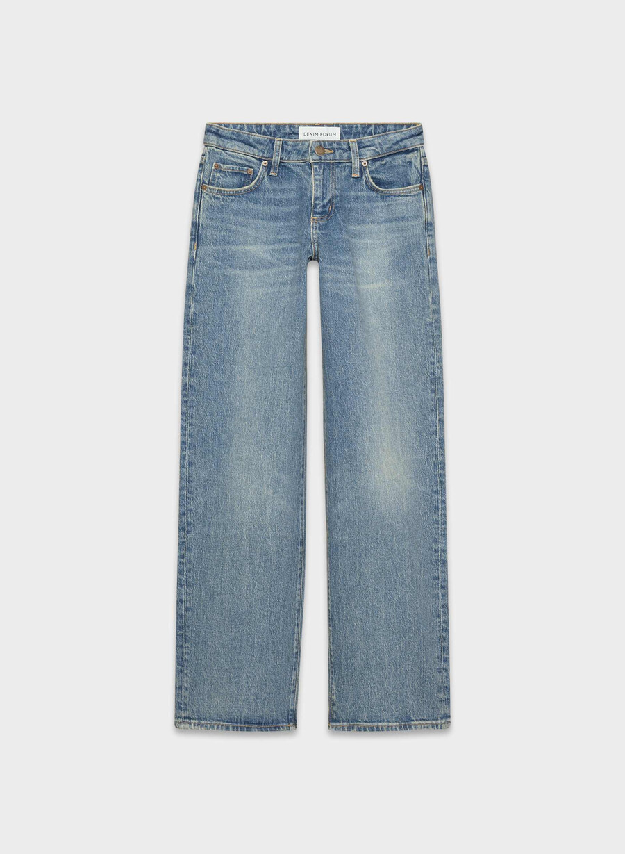 denim forum pam super low-rise wide jeans vintage medium blÅ