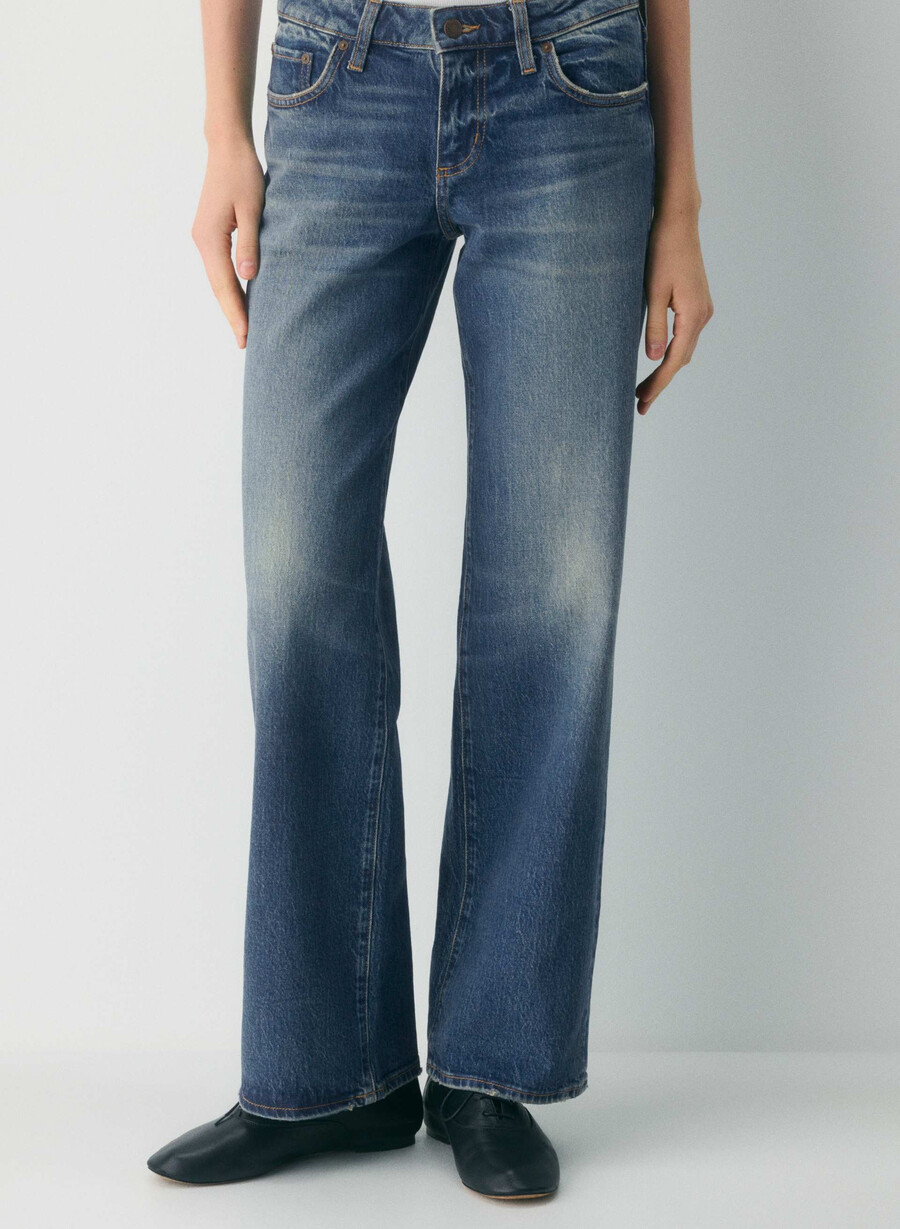 denim forum pam super low-rise wide jeans vintage mØrk blÅ