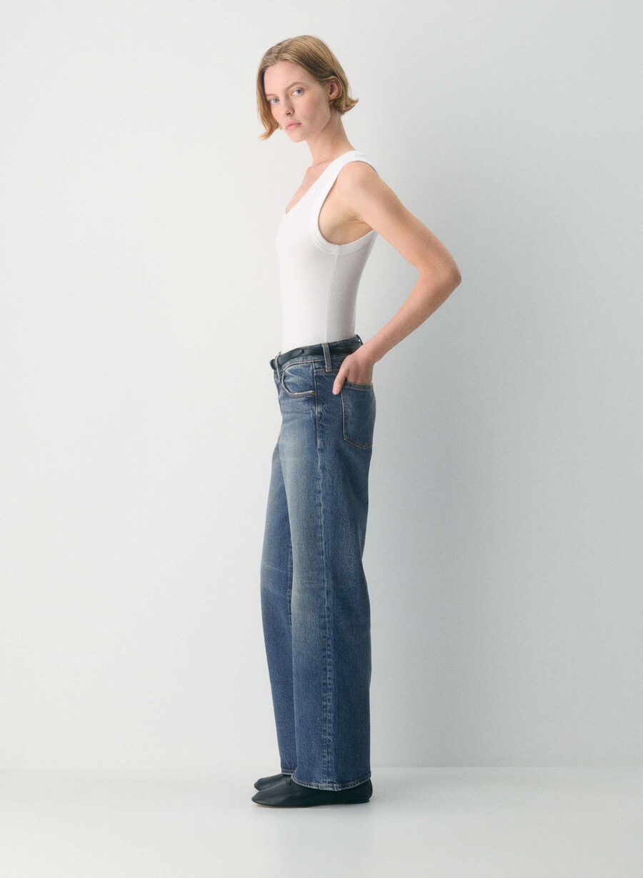 denim forum pam super low-rise wide jeans vintage mØrk blÅ