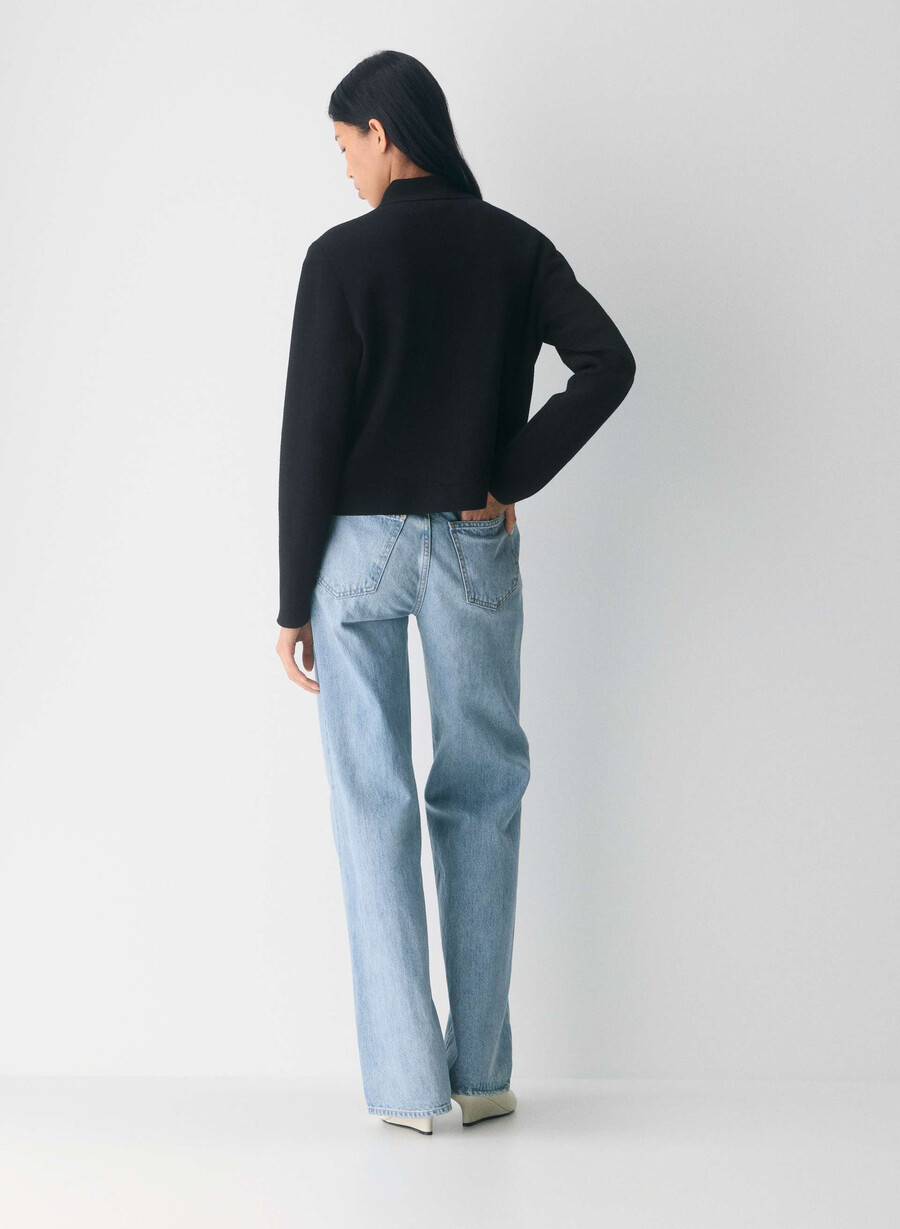 new society cardigan - wonder yarn svart