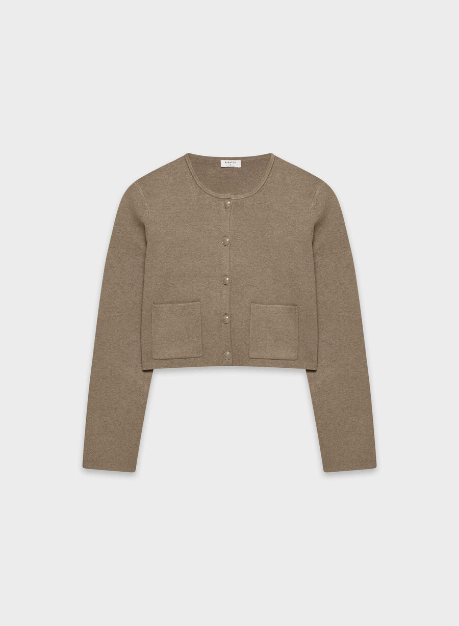merkbar cardigan - wonder yarn heather folio brun