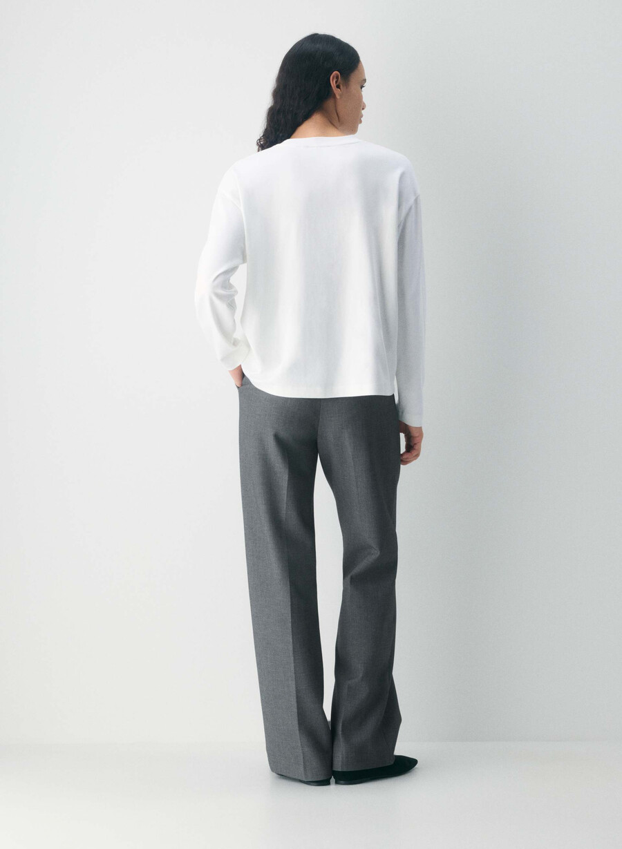 interlock cotton steps langermet hvit