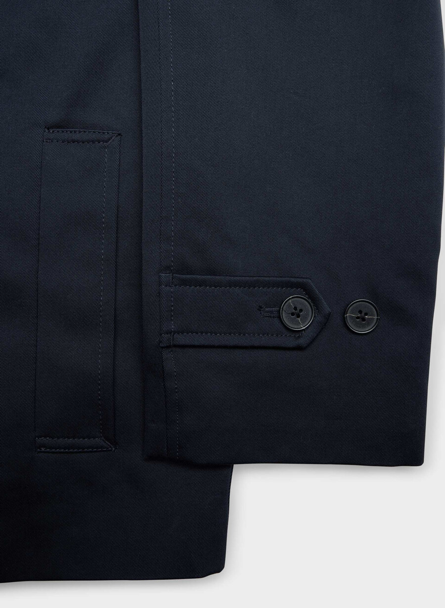 regent kort trenchcoat - rich twill mØrk nattsblÅ