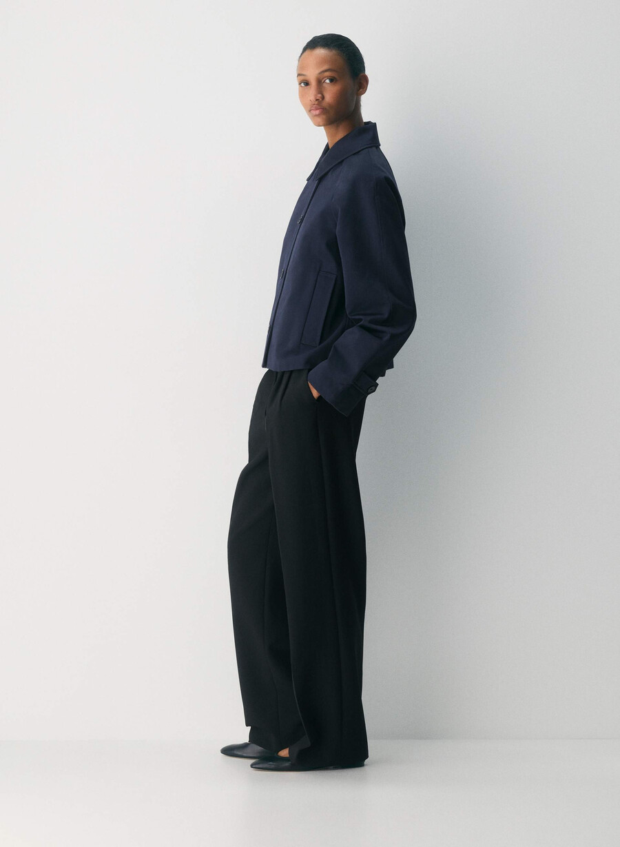 regent kort trenchcoat - rich twill mØrk nattsblÅ