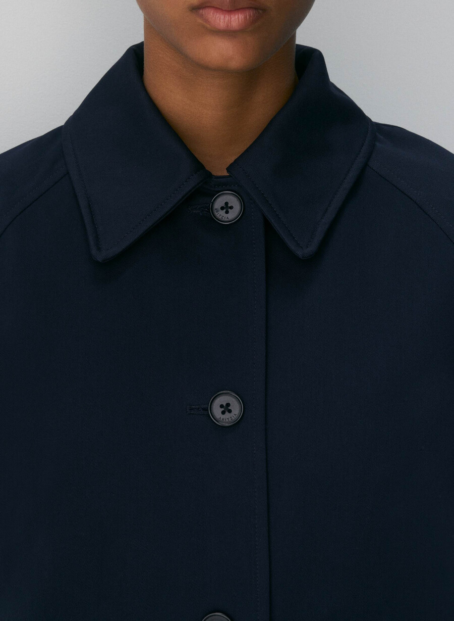 regent kort trenchcoat - rich twill mØrk nattsblÅ
