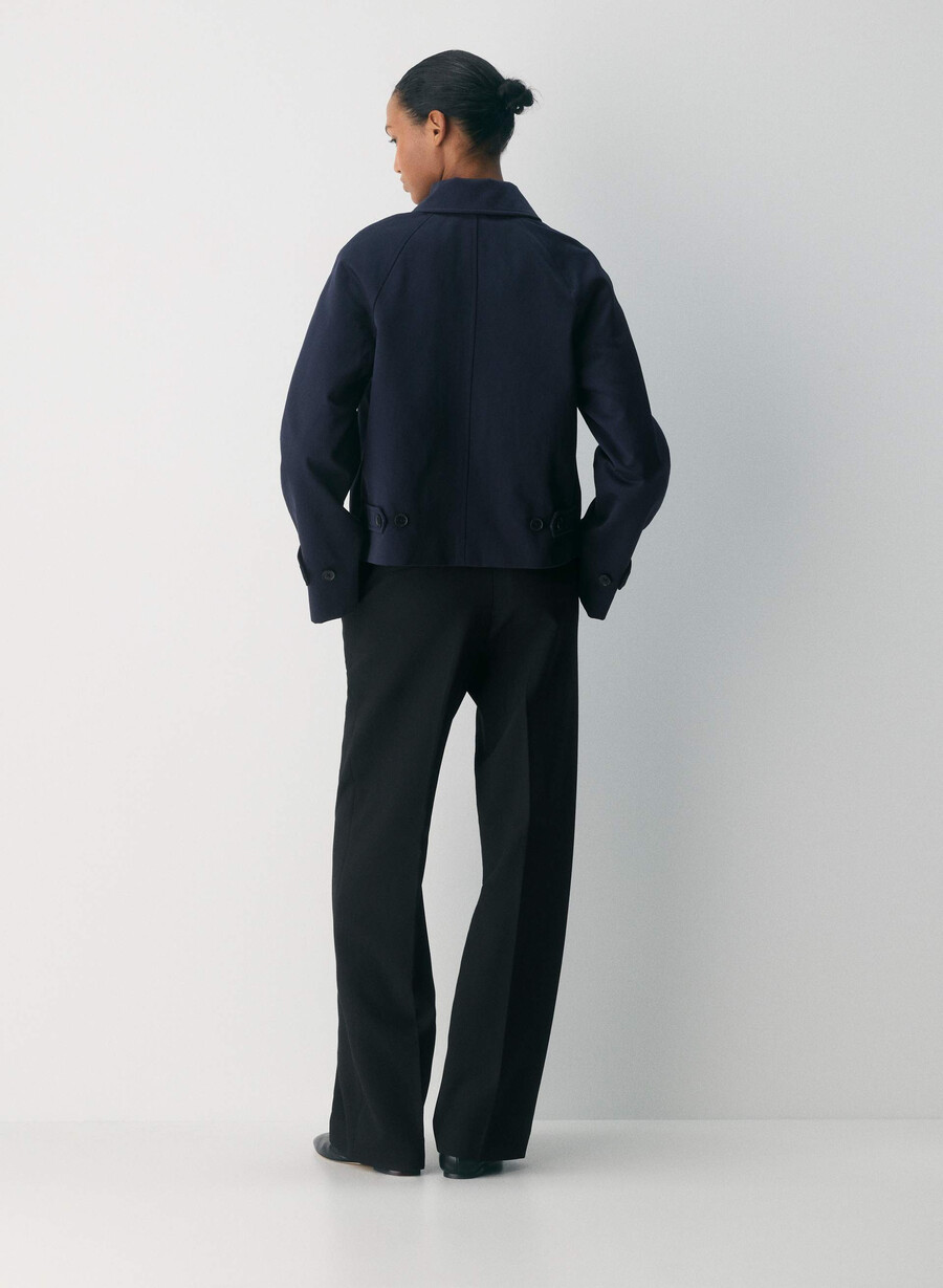 regent kort trenchcoat - rich twill mØrk nattsblÅ