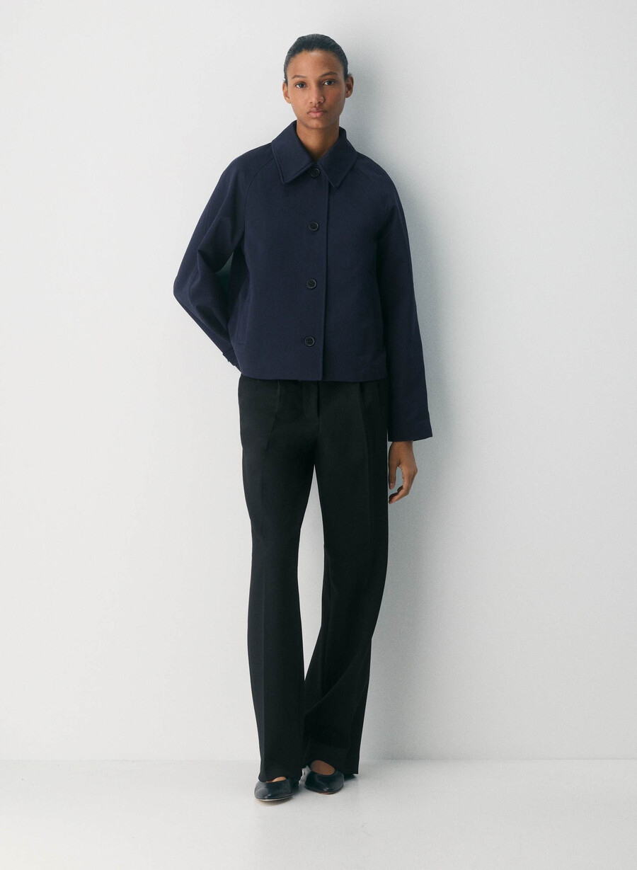 regent kort trenchcoat - rich twill mØrk nattsblÅ