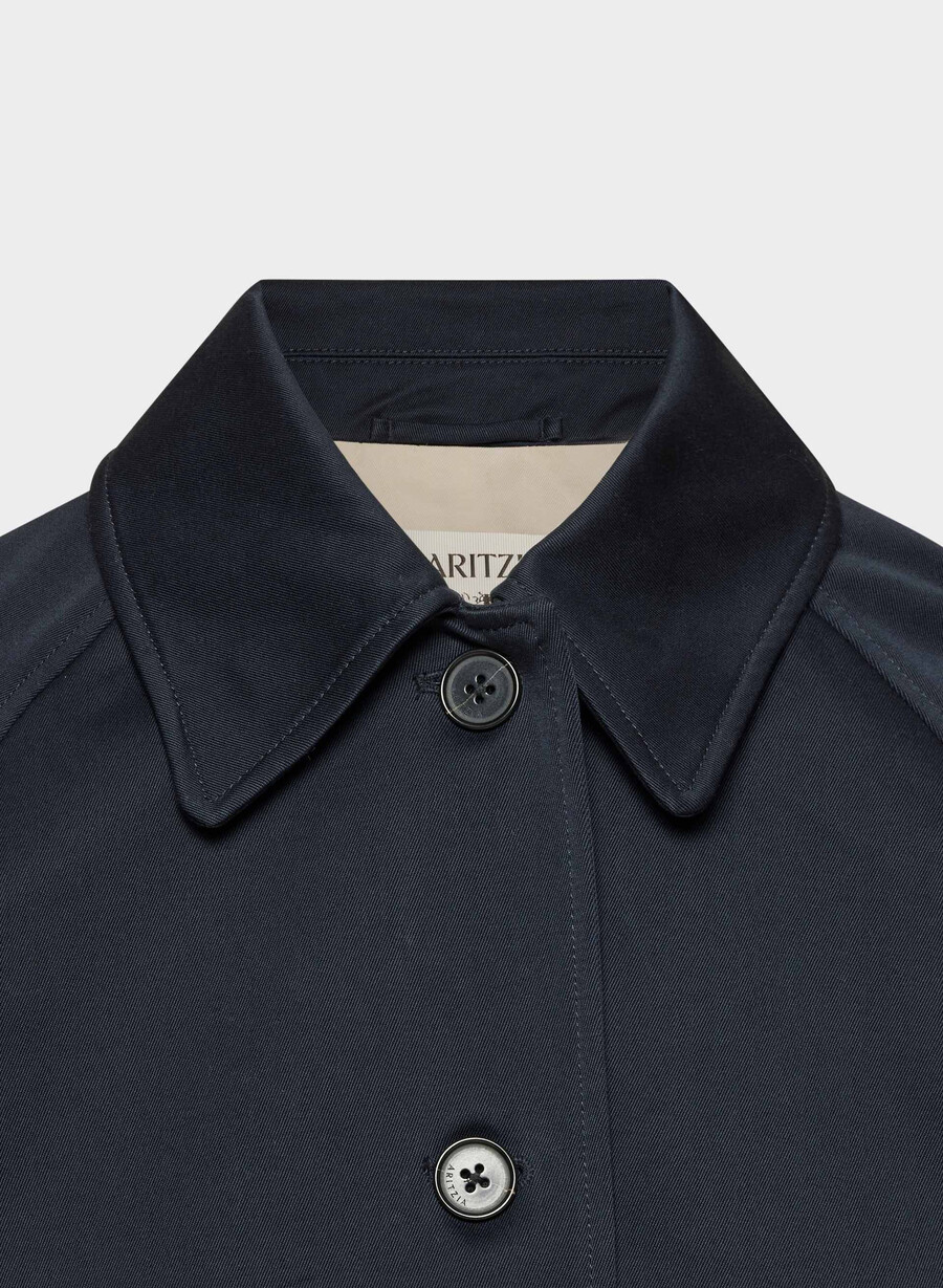 regent kort trenchcoat - rich twill mØrk nattsblÅ