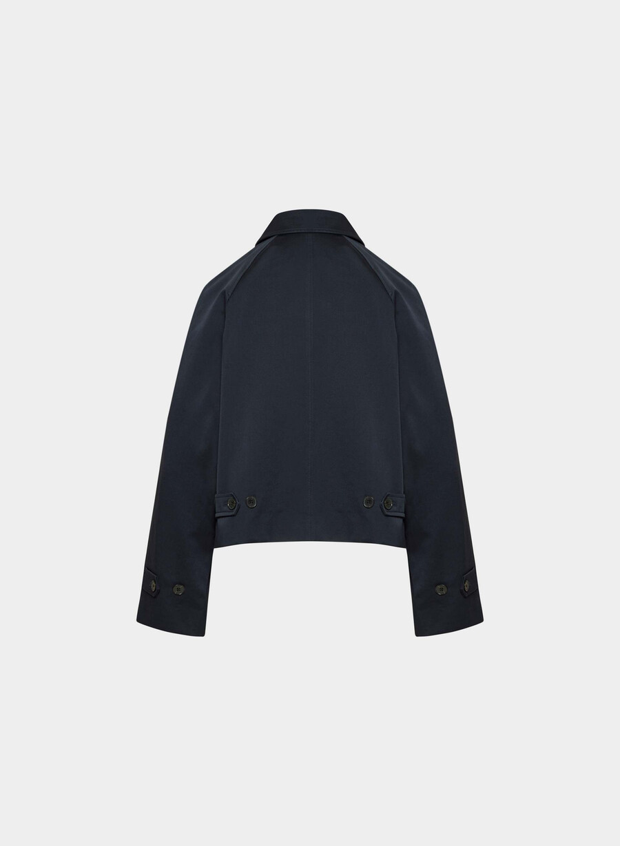 regent kort trenchcoat - rich twill mØrk nattsblÅ