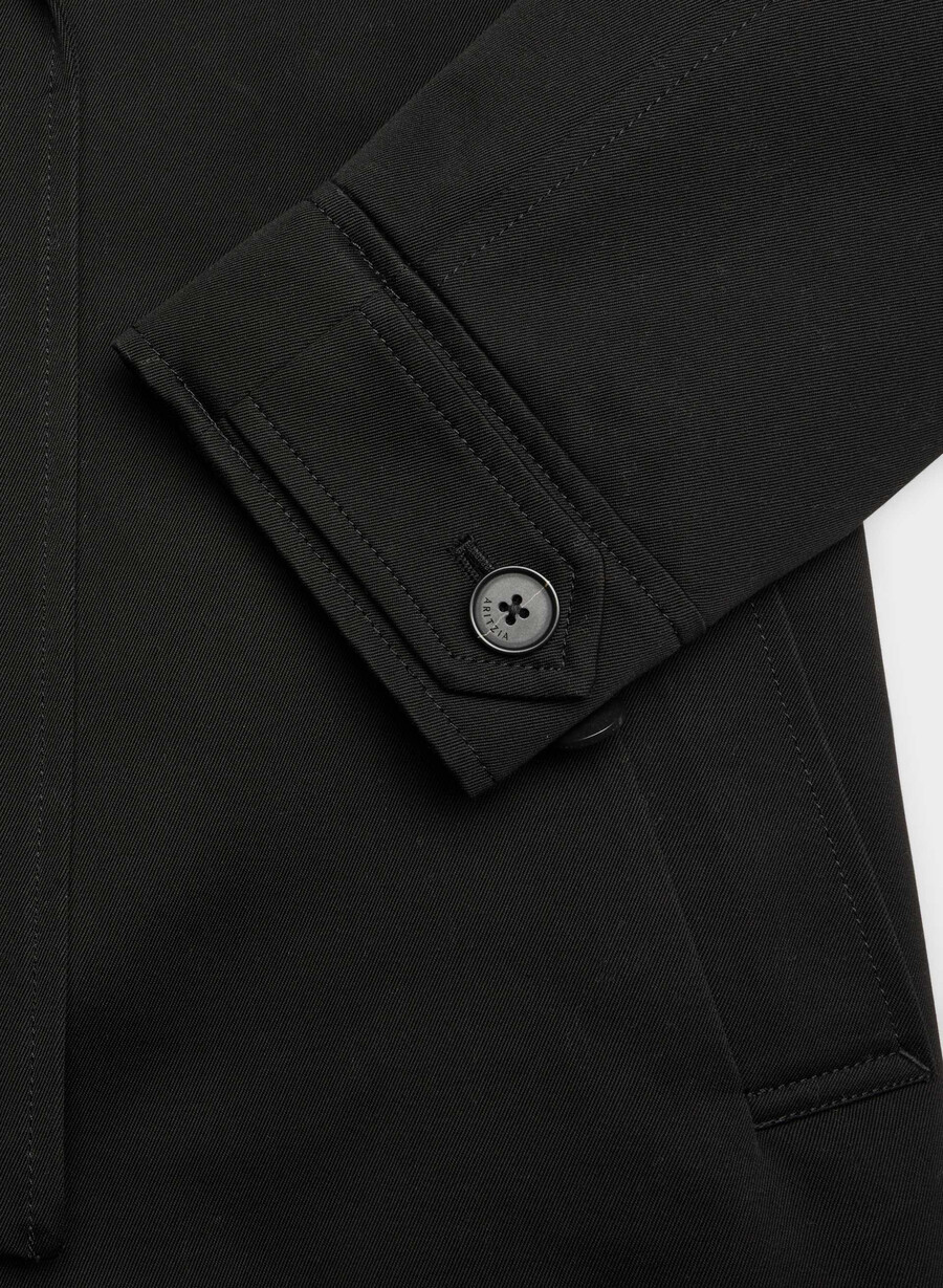 davis-trenchcoaten – rich twill svart