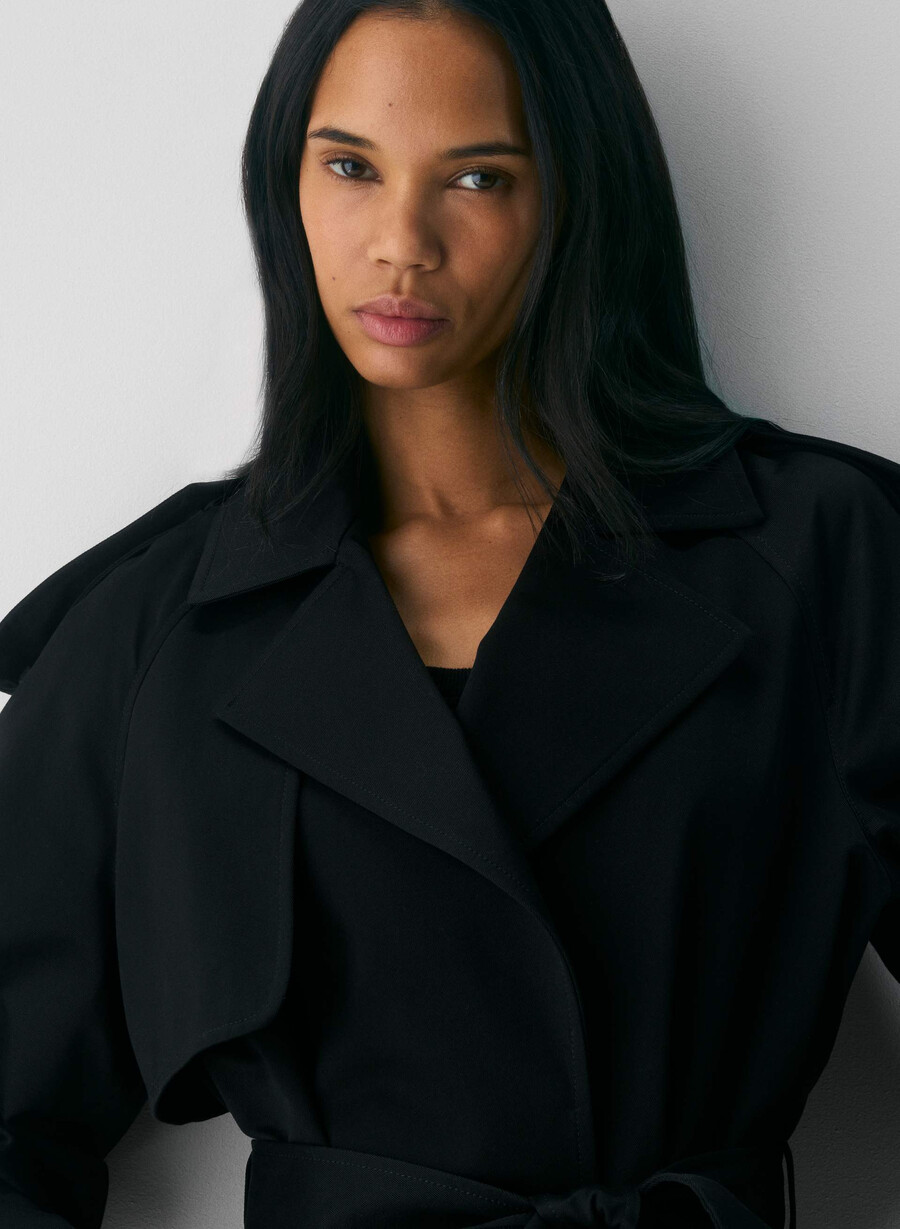 davis-trenchcoaten – rich twill svart