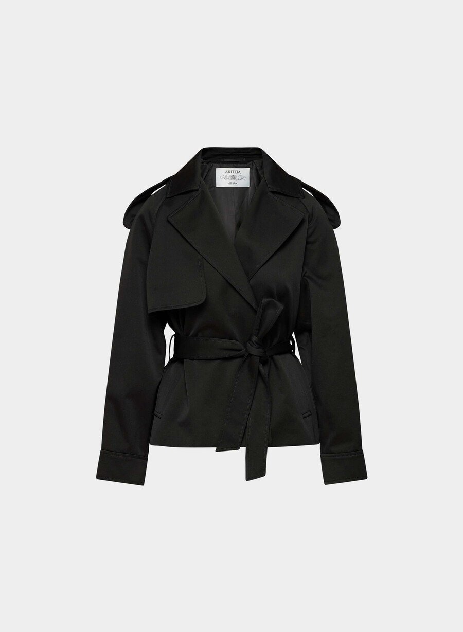 davis-trenchcoaten – rich twill svart