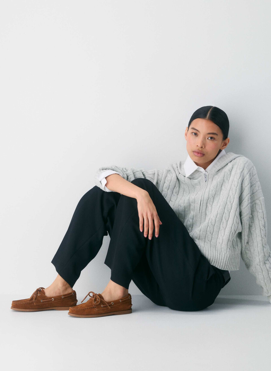 sperry x aritzia ao båtsko - semsket skinn sjokoladebrun