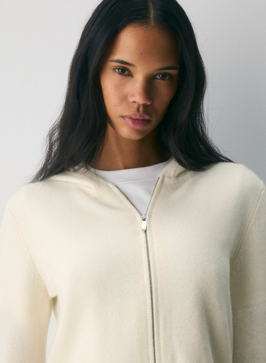 essential cashmere idyllic zip hoodie lys bjØrk