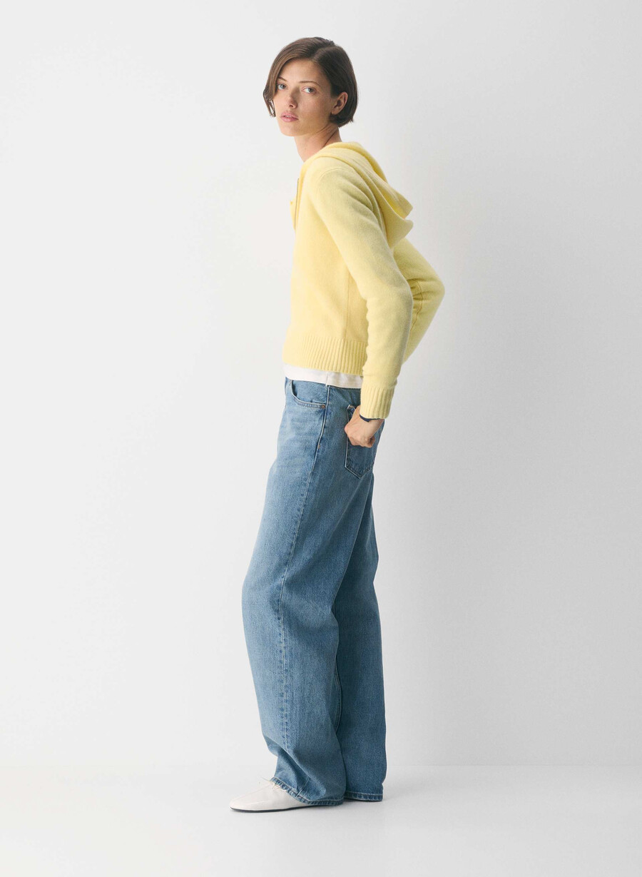 essential cashmere idyllic zip hoodie limonade