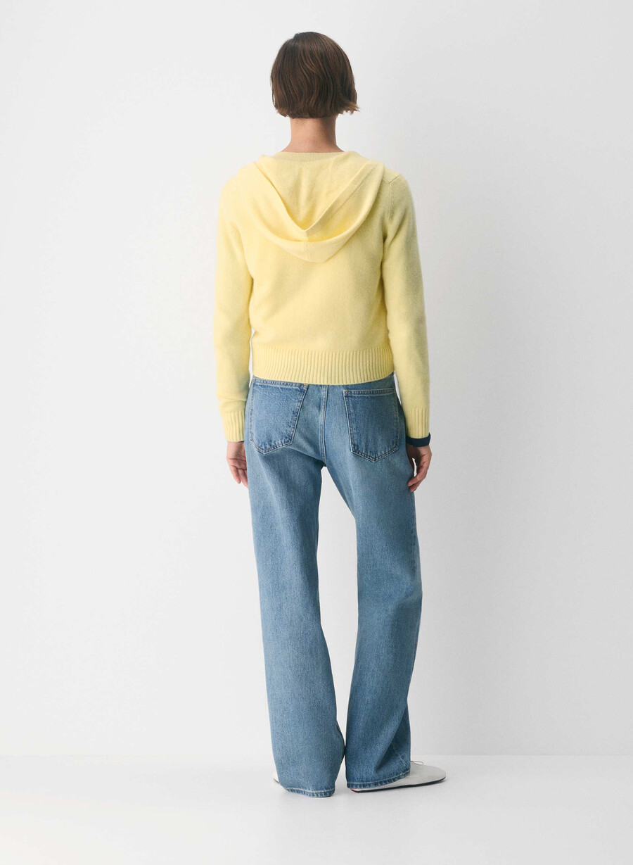 essential cashmere idyllic zip hoodie limonade