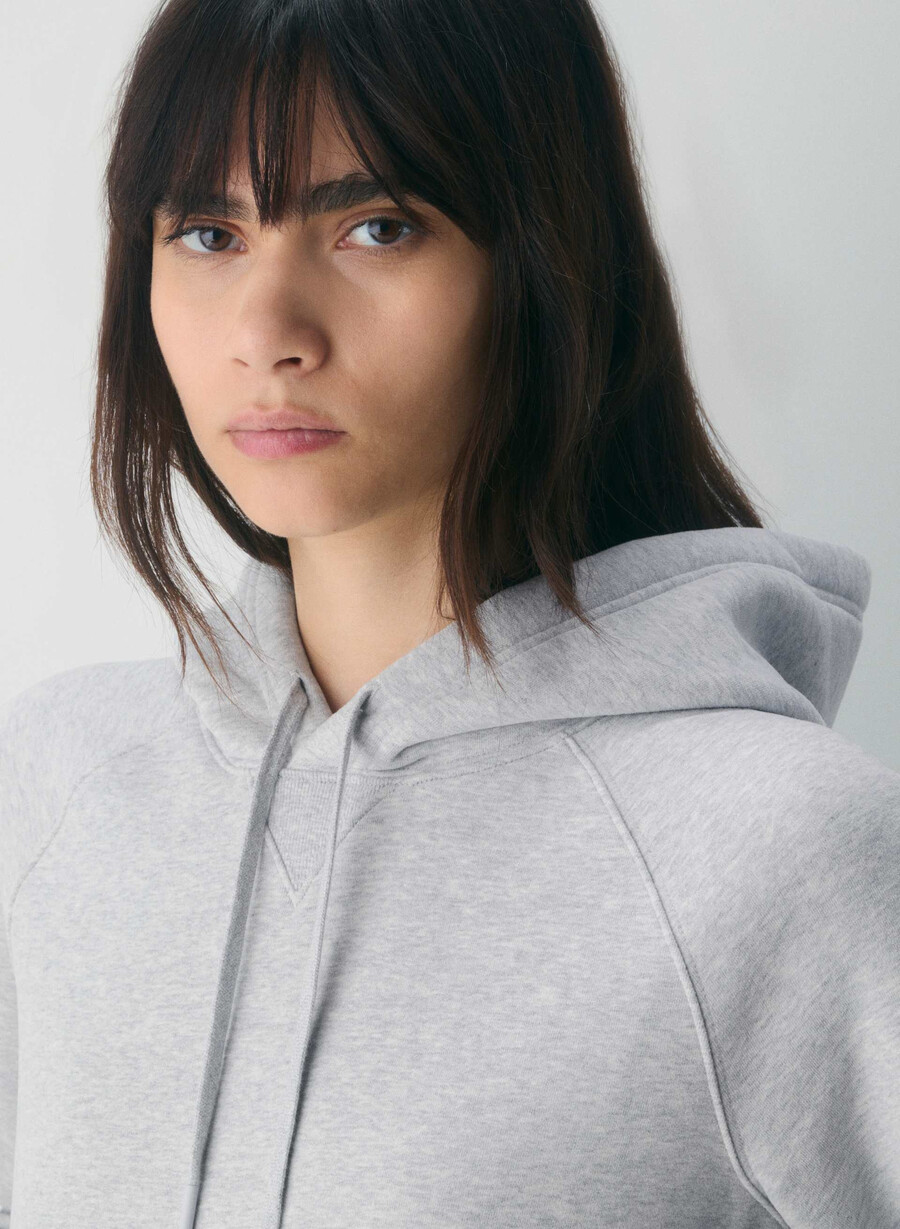 koselig fleece-hettegenser i raglan-kvalitet myk og myk krom