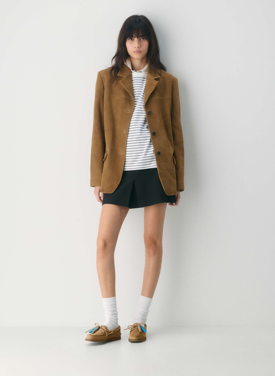 sperry x aritzia ao båtsko - nubukskinn tan khaki
