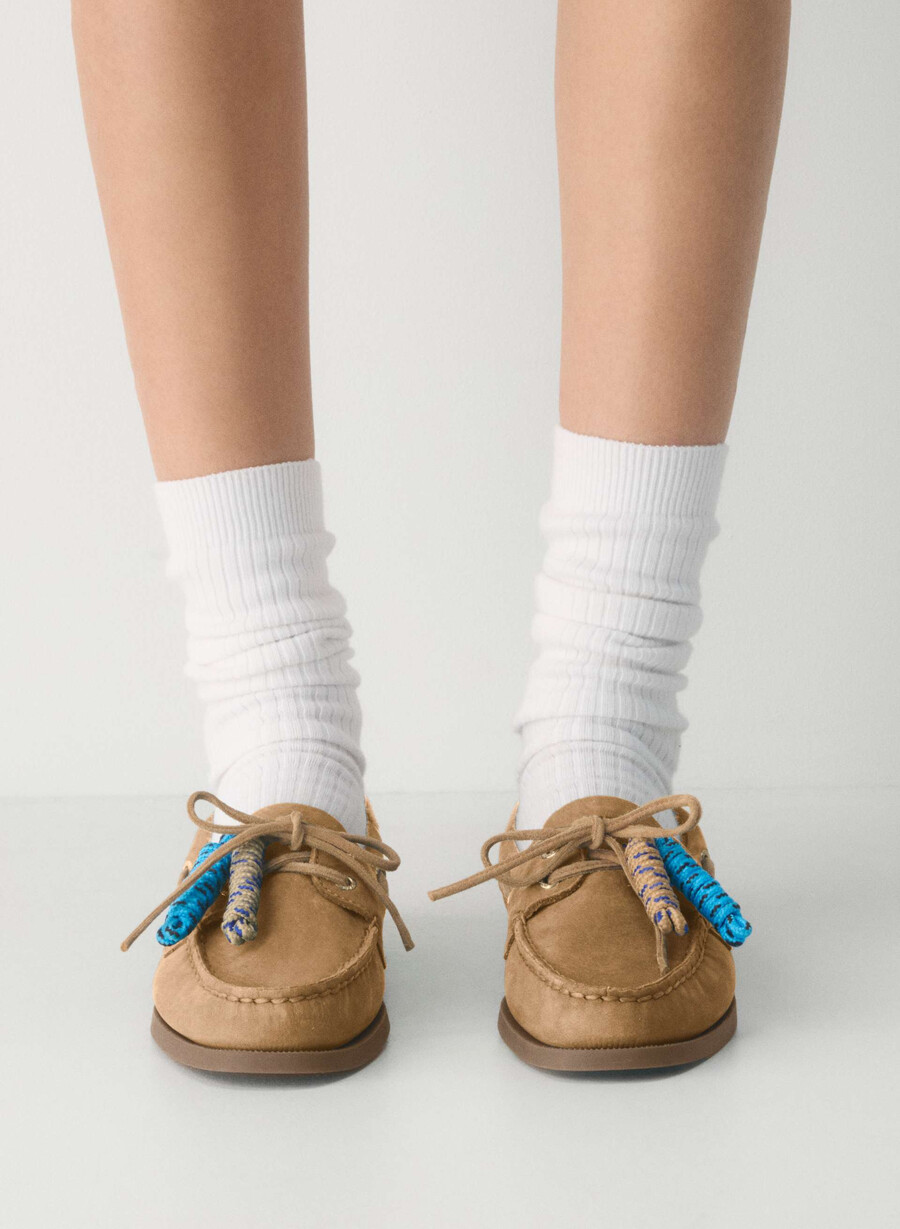 sperry x aritzia ao båtsko - nubukskinn tan khaki