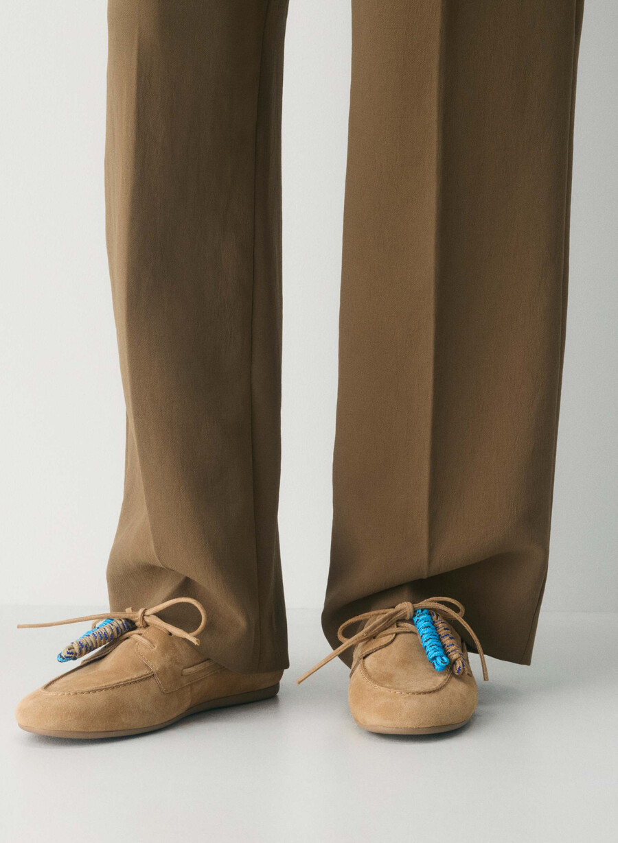sperry x aritzia slim boat shoe - semsket skinn tan khaki