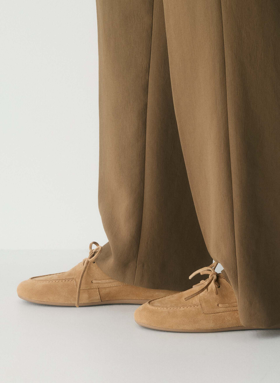 sperry x aritzia slim boat shoe - semsket skinn tan khaki